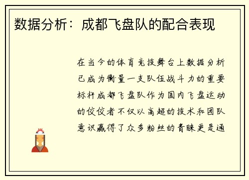 数据分析：成都飞盘队的配合表现